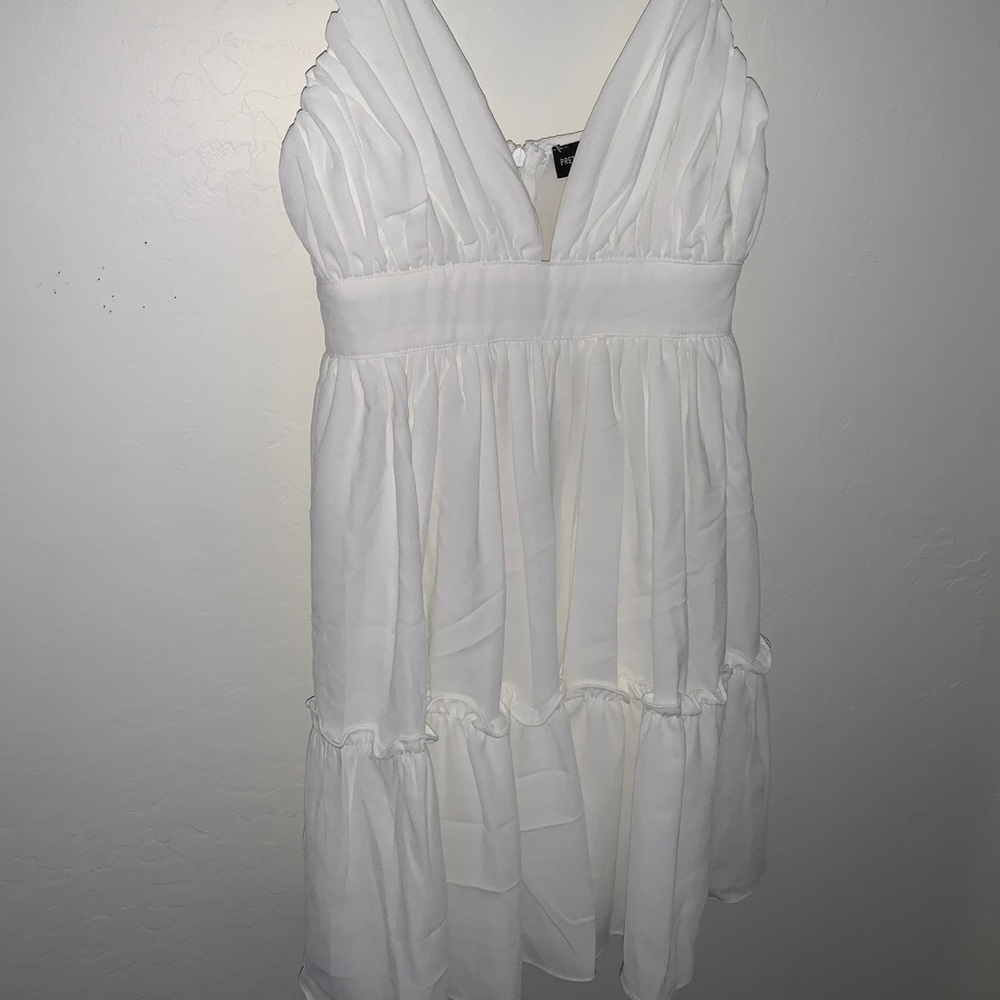 White strappy skater dress
